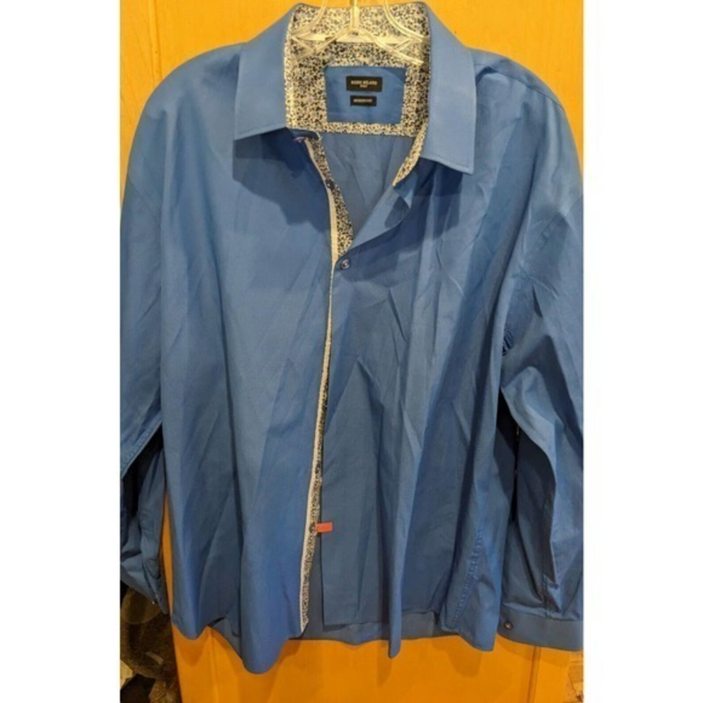 ROSSO MILANO Italy Modern Fit Button Up Shirt FLORAL FLIP‎ CUFF Men's Sz 2XL